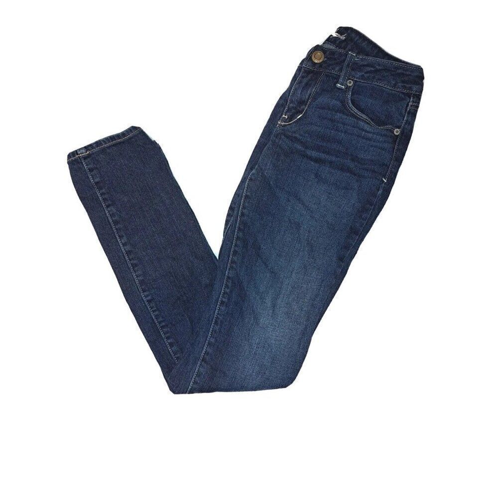 American Eagle Women’s Size 4 Long Bue Skinny Stretch Jeans 26x31